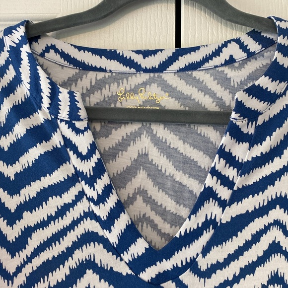 Lilly Pulitzer Blue and White Chevron Dress - Picture 6 of 9